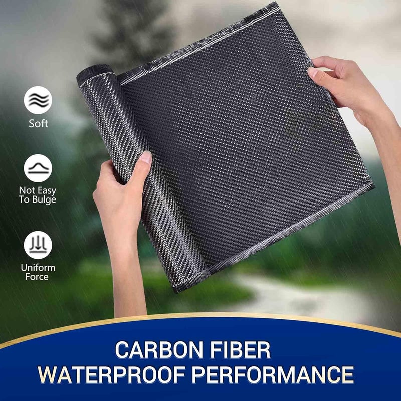 Krbnk 3.3ft x 12" Carbon Fiber Cloth Roll, 3K/220g Carbon Fabric, 2x2 Twill Weave Carbon Fiber Sheets Raw Material, Repair Kit for DIY Repair Cars Furniture - Image 5